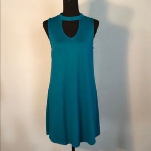 Mudd teal dress with choker neck.  Size M